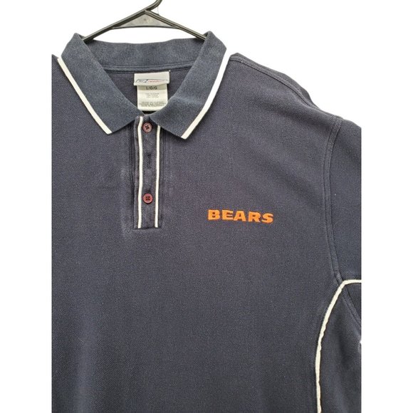 CHICAGO BEARS Shirt Men's Short Sleeve Polo NFL Blue Size Large - Picture 4 of 10